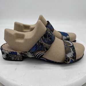 JD William Blue Patterned  glitzy sandals size 6 EEE wide fit